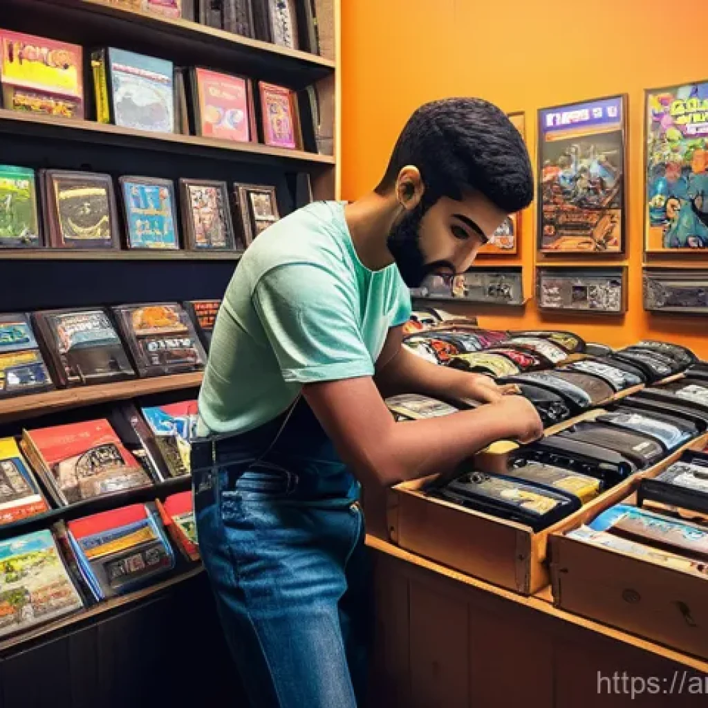 레트로 게임 박람회 준비 가이드 - **Prompt:** A bustling, vibrant retro gaming fair inside a large convention hall in a Middle Eastern...